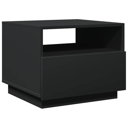 vidaXL Table basse avec lumières LED Noir 50x49x40 cm