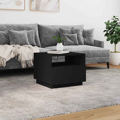 vidaXL Table basse avec lumières LED Noir 50x49x40 cm
