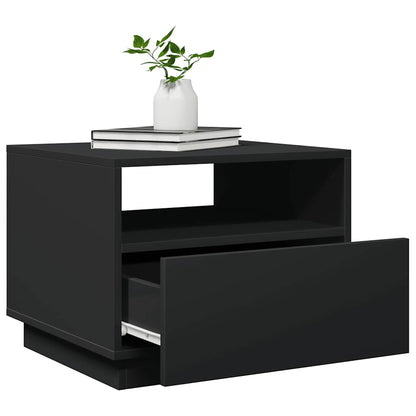 vidaXL Table basse avec lumières LED Noir 50x49x40 cm