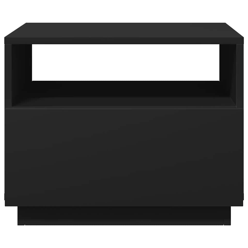 vidaXL Table basse avec lumières LED Noir 50x49x40 cm