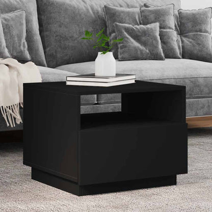 vidaXL Table basse avec lumières LED Noir 50x49x40 cm