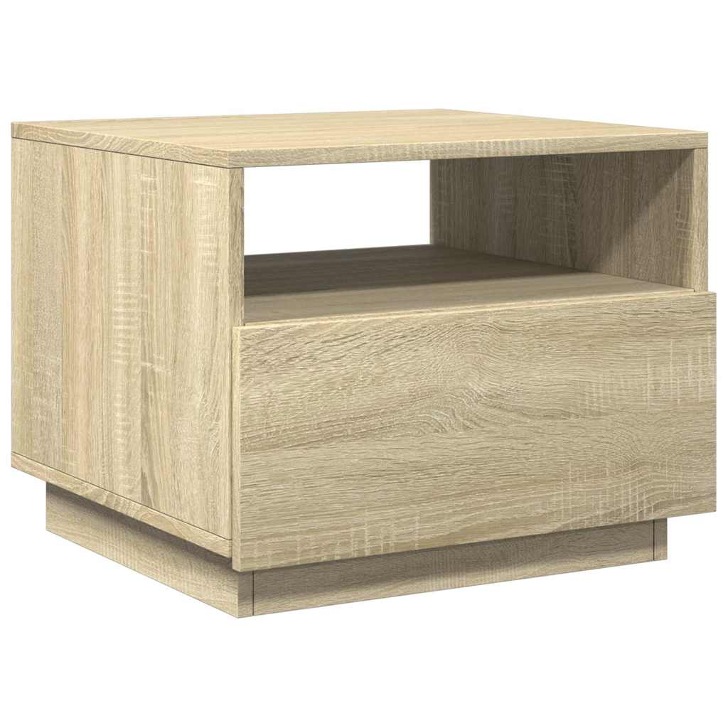 vidaXL Table basse avec lumières LED Chêne Sonoma 50x49x40 cm