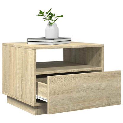 vidaXL Table basse avec lumières LED Chêne Sonoma 50x49x40 cm