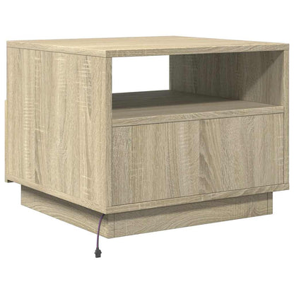 vidaXL Table basse avec lumières LED Chêne Sonoma 50x49x40 cm