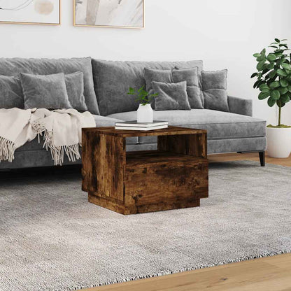 vidaXL Table basse avec lumières LED en chêne fumé 50x49x40 cm
