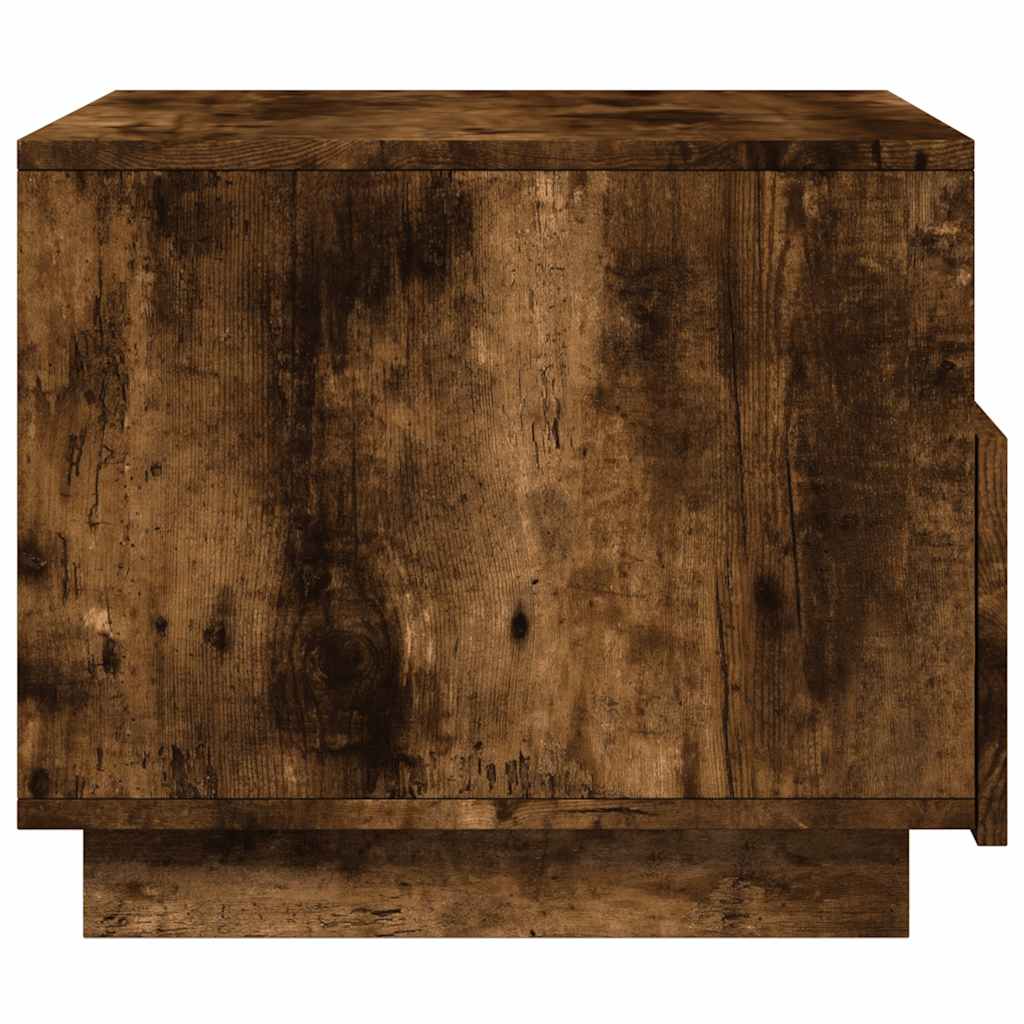 vidaXL Table basse avec lumières LED en chêne fumé 50x49x40 cm