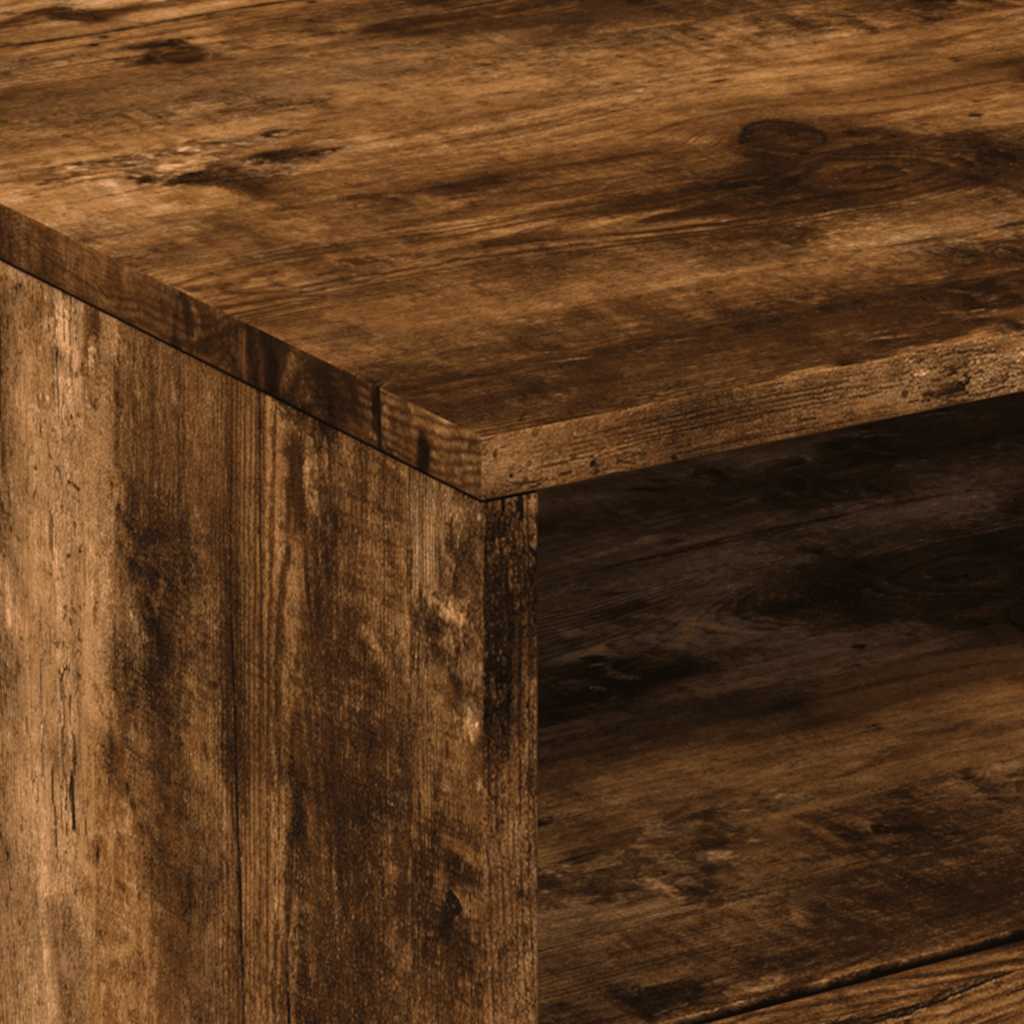 vidaXL Table basse avec lumières LED en chêne fumé 50x49x40 cm