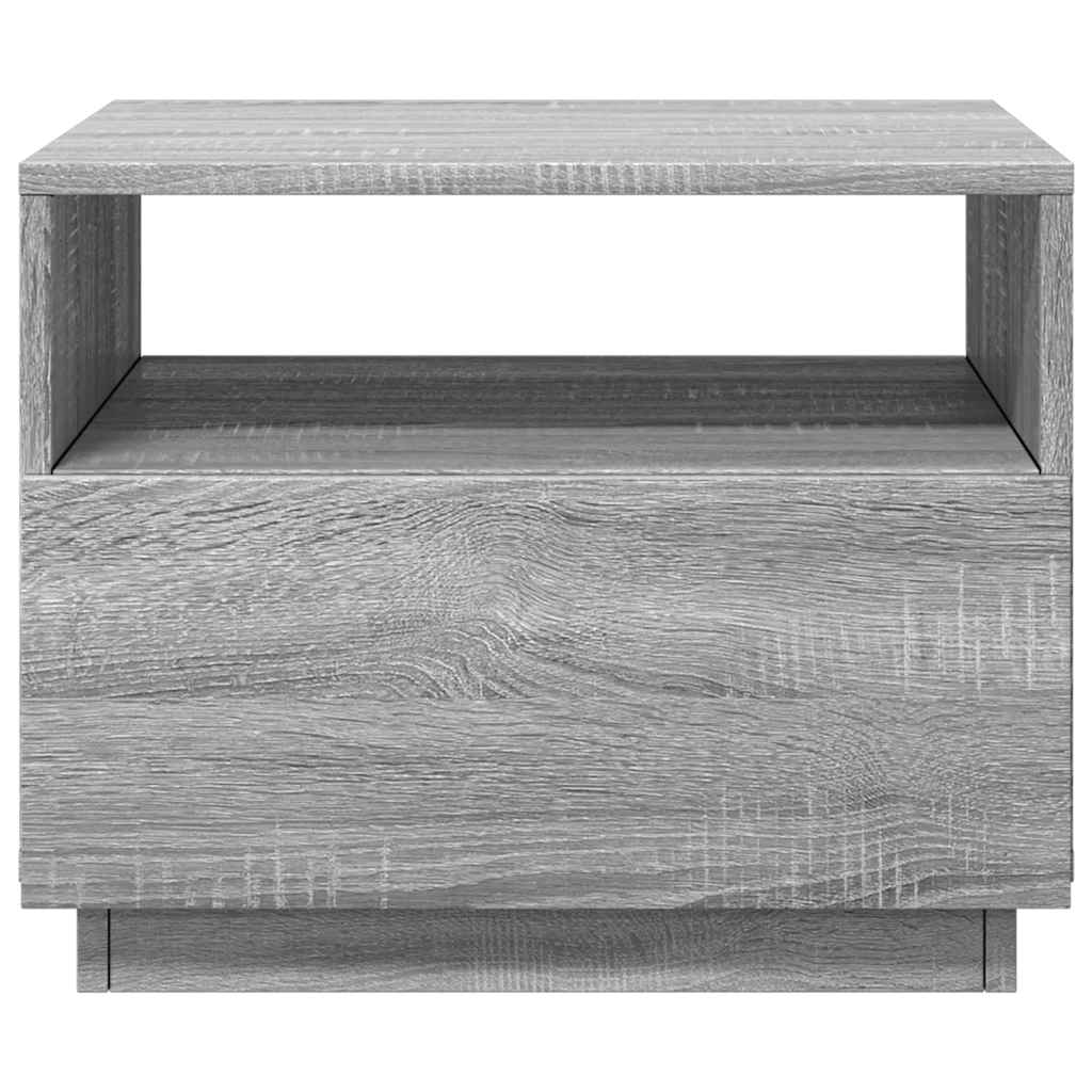 vidaXL Couchtisch mit LED-Leuchten Grau Sonoma 50x49x40 cm