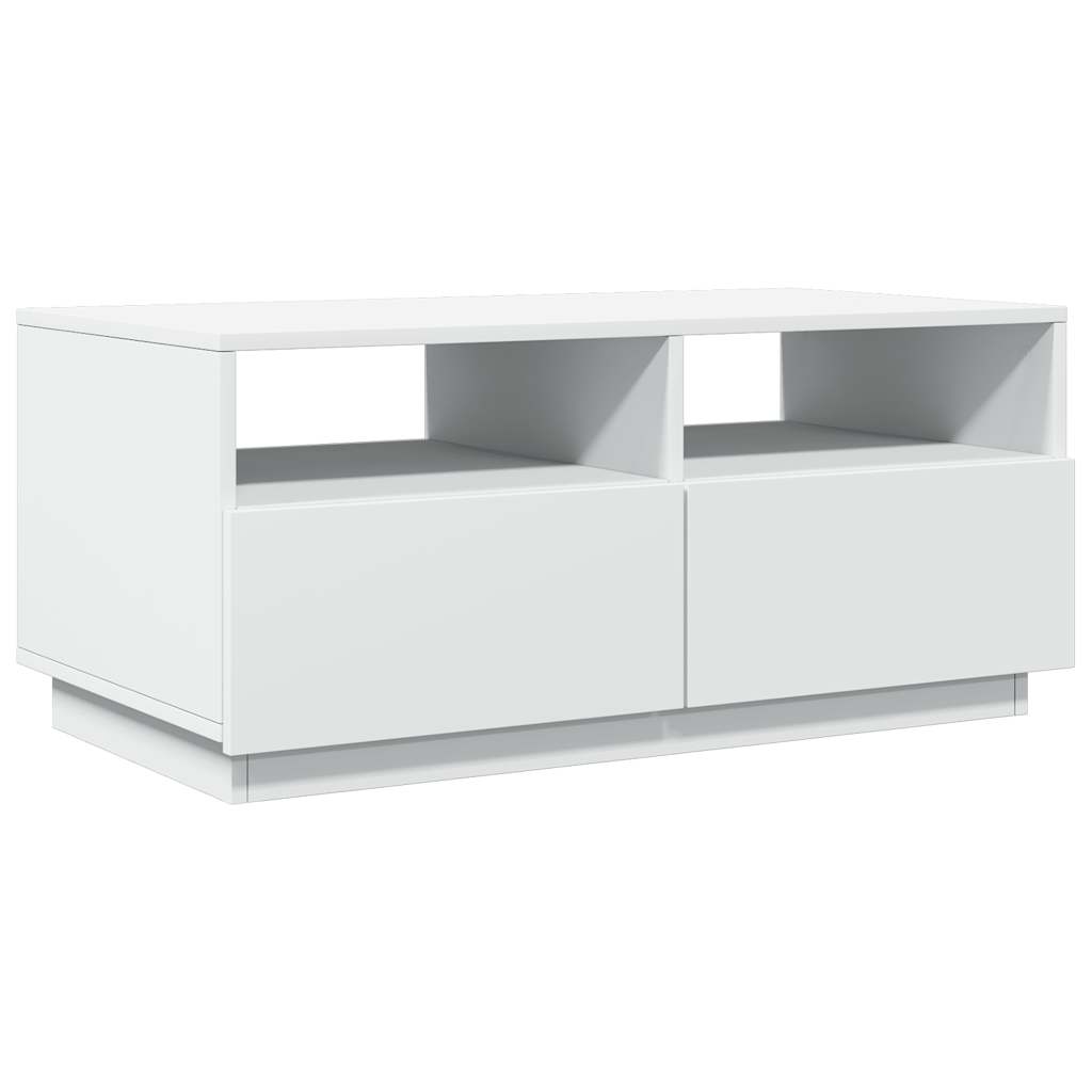 vidaXL Table basse avec lumières LED Blanc 90x49x40 cm