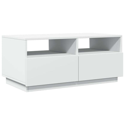 vidaXL Table basse avec lumières LED Blanc 90x49x40 cm