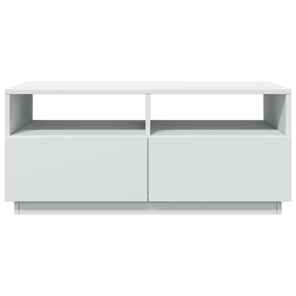vidaXL Table basse avec lumières LED Blanc 90x49x40 cm