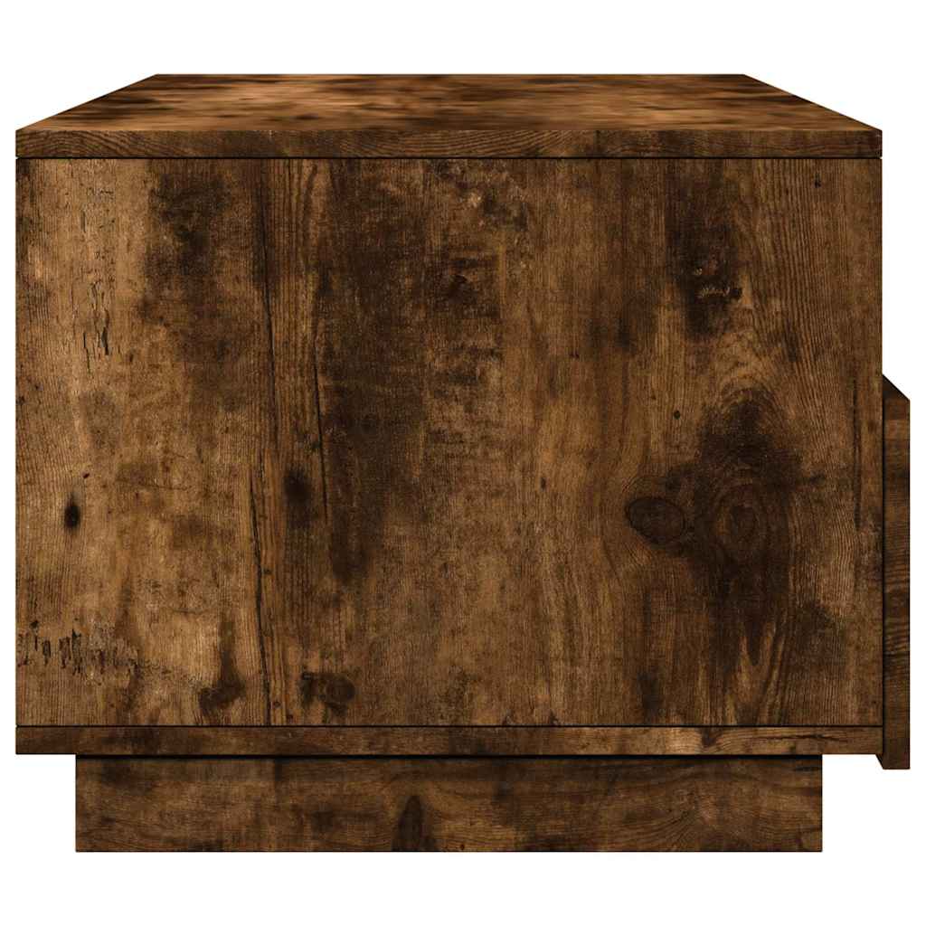 vidaXL Table basse avec lumières LED chêne fumé 90x49x40 cm