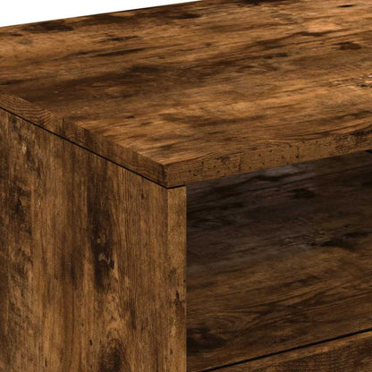 vidaXL Table basse avec lumières LED chêne fumé 90x49x40 cm