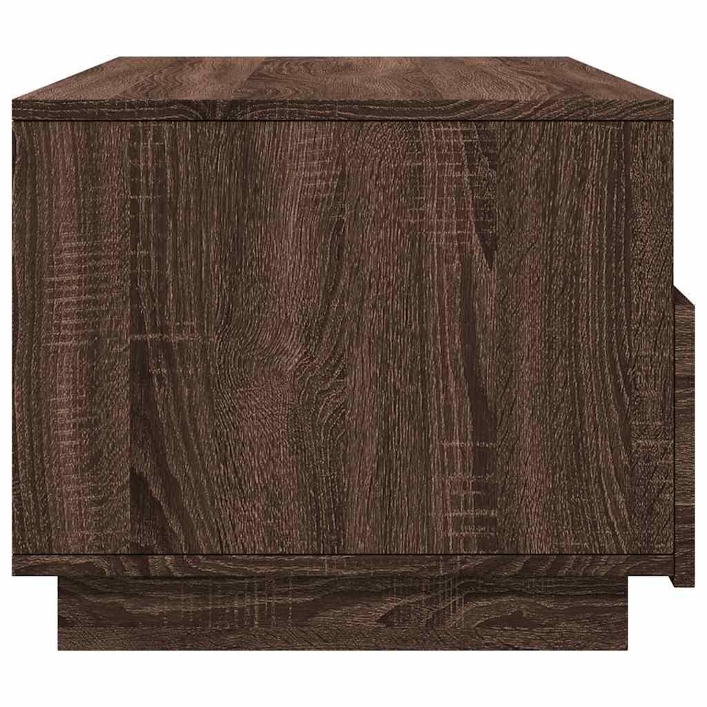 vidaXL Table basse avec lumières LED marron aspect chêne 90x49x40 cm