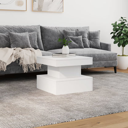 Table basse vidaXL avec lumières LED Blanc 50x50x40 cm
