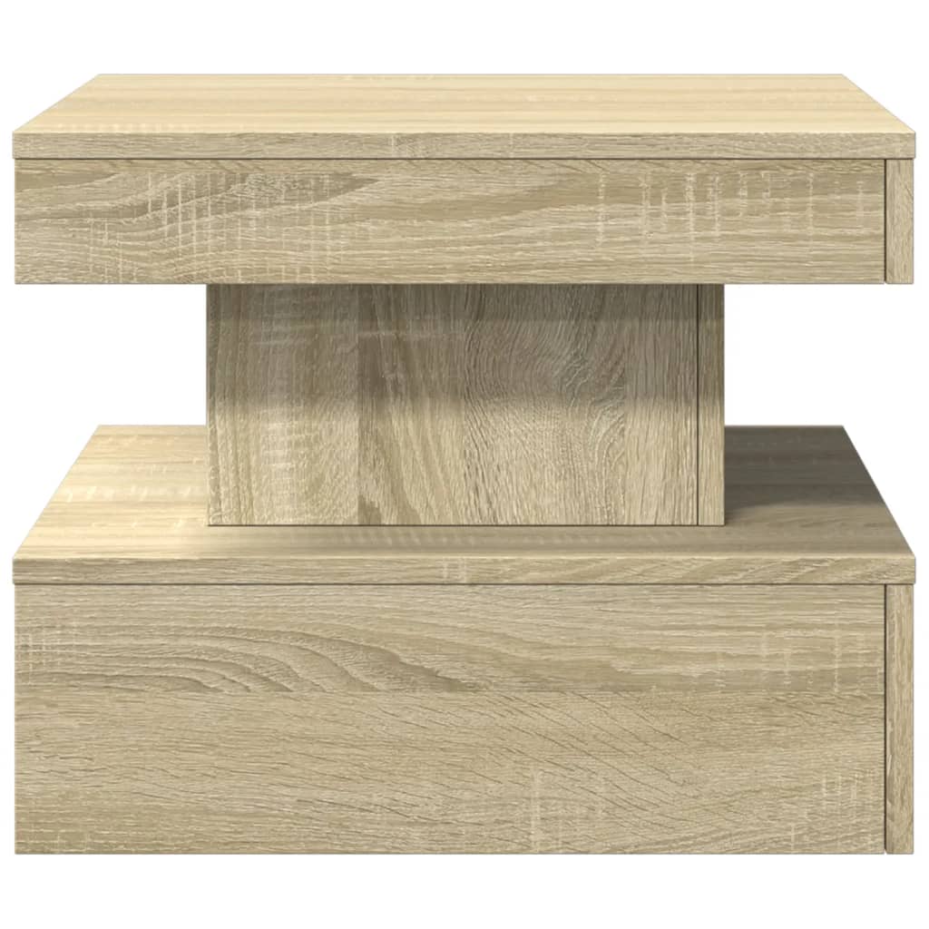 vidaXL Table basse avec lumières LED chêne Sonoma 50x50x40 cm