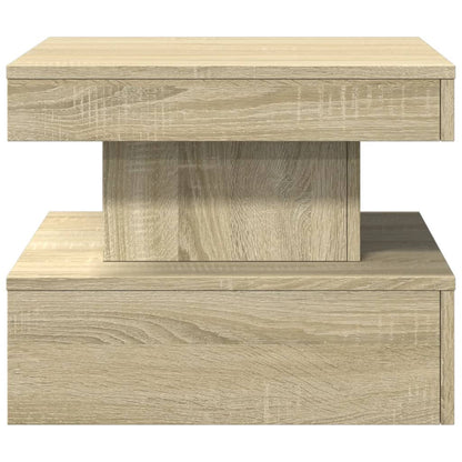 vidaXL Table basse avec lumières LED chêne Sonoma 50x50x40 cm