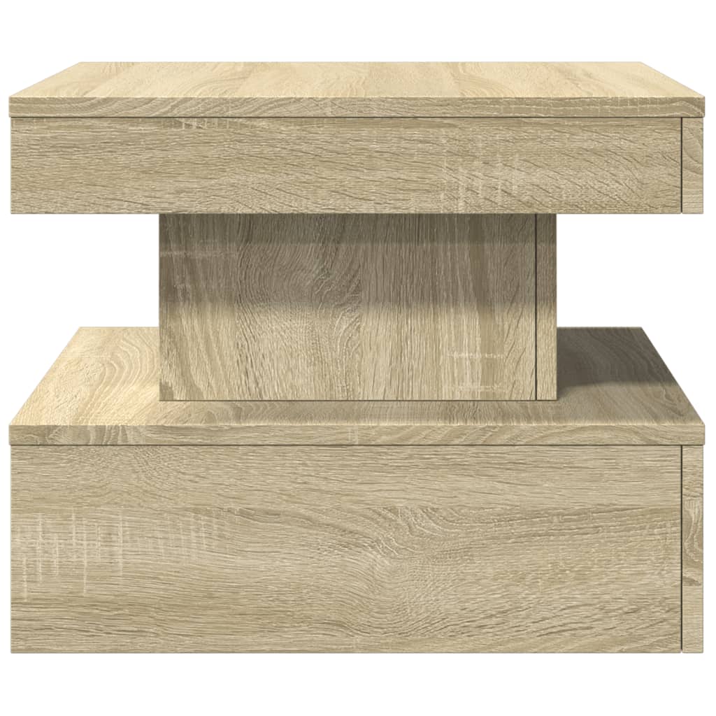 vidaXL Table basse avec lumières LED chêne Sonoma 50x50x40 cm