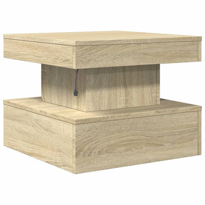 vidaXL Table basse avec lumières LED chêne Sonoma 50x50x40 cm