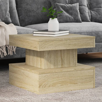vidaXL Table basse avec lumières LED chêne Sonoma 50x50x40 cm