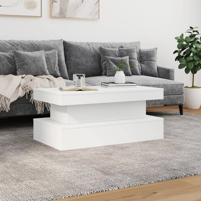 vidaXL Table basse avec lumières LED Blanc 90x50x40 cm