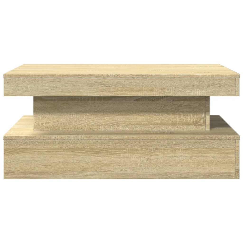 vidaXL Table basse avec lumières LED chêne Sonoma 90x50x40 cm