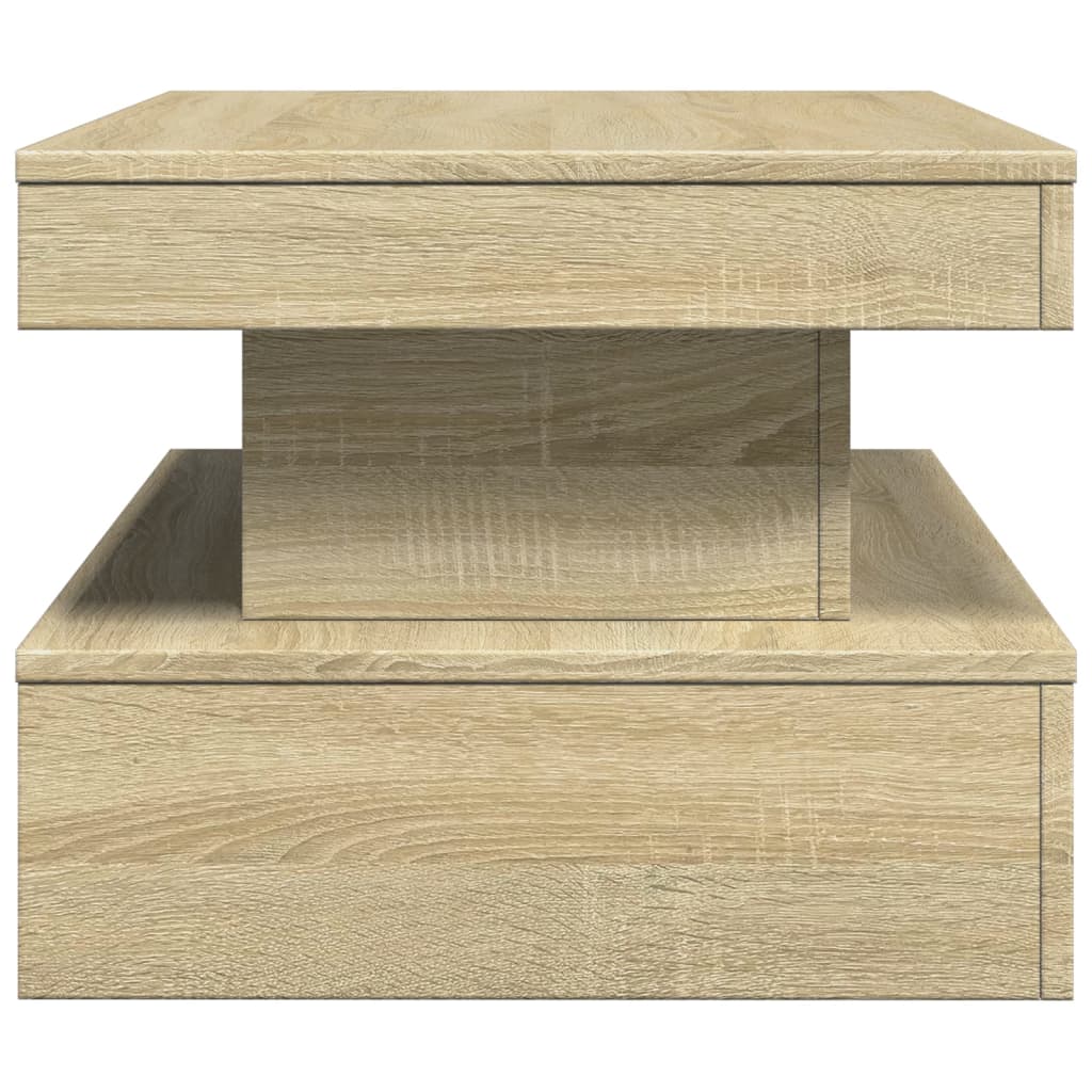 vidaXL Table basse avec lumières LED chêne Sonoma 90x50x40 cm