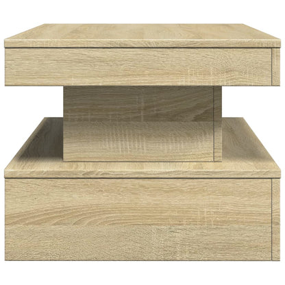 vidaXL Table basse avec lumières LED chêne Sonoma 90x50x40 cm