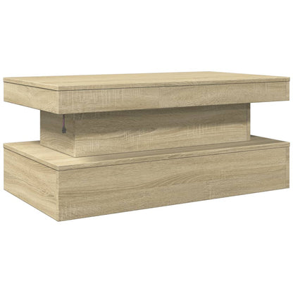 vidaXL Table basse avec lumières LED chêne Sonoma 90x50x40 cm