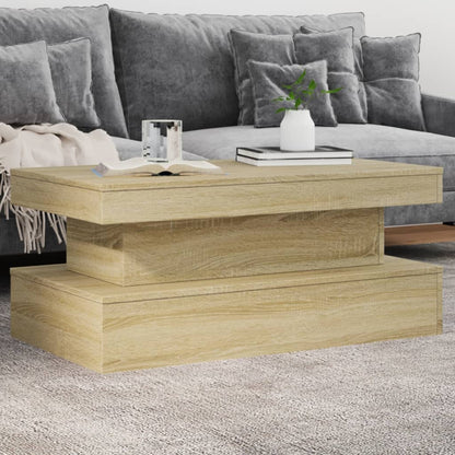 vidaXL Table basse avec lumières LED chêne Sonoma 90x50x40 cm