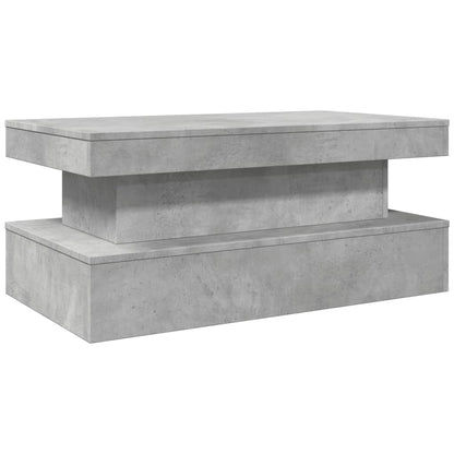 vidaXL Table basse avec lumières LED Gris béton 90x50x40 cm