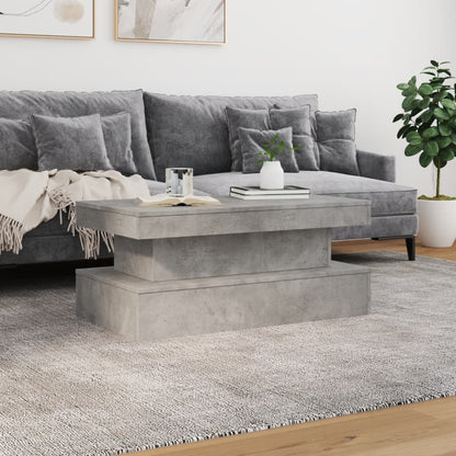 vidaXL Table basse avec lumières LED Gris béton 90x50x40 cm