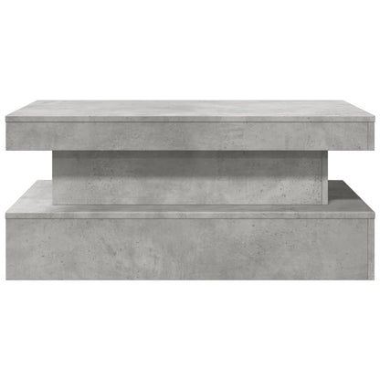 vidaXL Table basse avec lumières LED Gris béton 90x50x40 cm