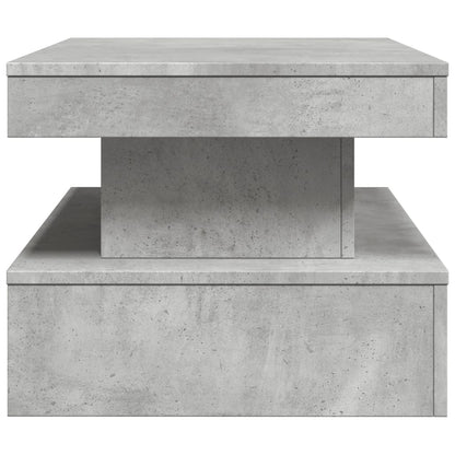 vidaXL Table basse avec lumières LED Gris béton 90x50x40 cm