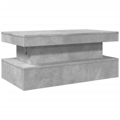 vidaXL Table basse avec lumières LED Gris béton 90x50x40 cm