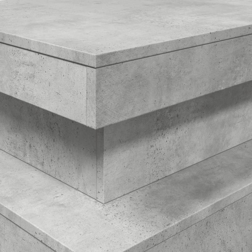 vidaXL Table basse avec lumières LED Gris béton 90x50x40 cm