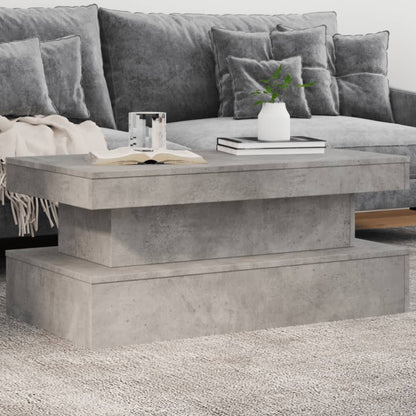 vidaXL Table basse avec lumières LED Gris béton 90x50x40 cm