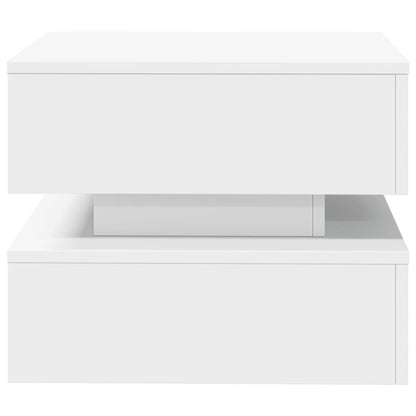 Table basse vidaXL avec lumières LED Blanc 50x50x40 cm