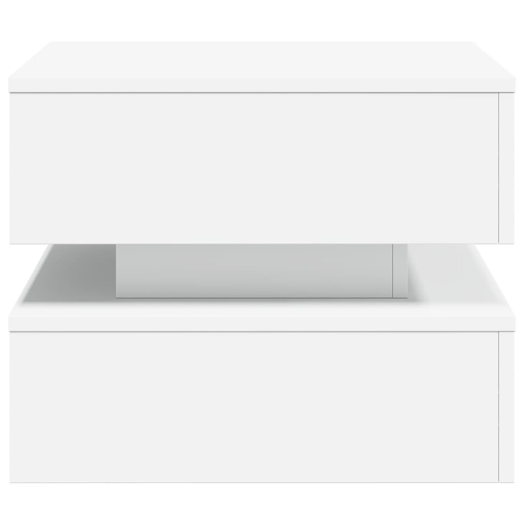 Table basse vidaXL avec lumières LED Blanc 50x50x40 cm
