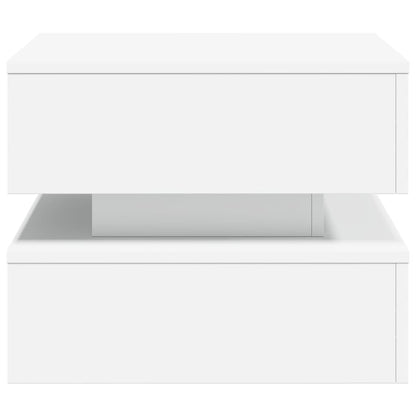 Table basse vidaXL avec lumières LED Blanc 50x50x40 cm