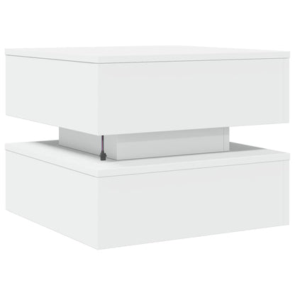 Table basse vidaXL avec lumières LED Blanc 50x50x40 cm