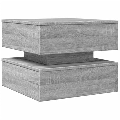 vidaXL Table basse avec lumières LED gris sonoma 50x50x40 cm