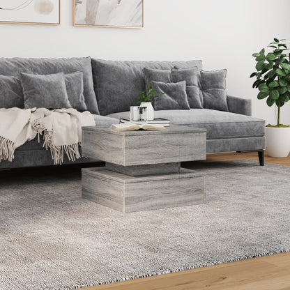 vidaXL Table basse avec lumières LED gris sonoma 50x50x40 cm