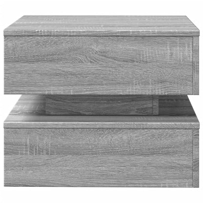 vidaXL Table basse avec lumières LED gris sonoma 50x50x40 cm