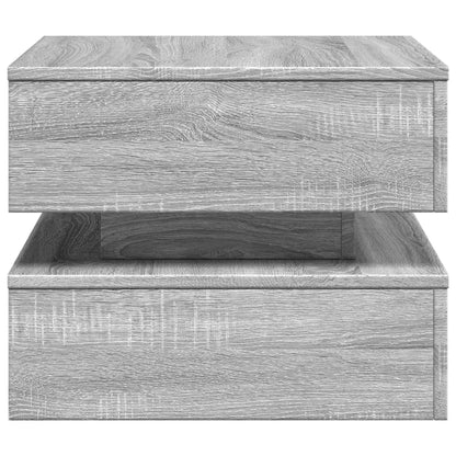 vidaXL Table basse avec lumières LED gris sonoma 50x50x40 cm