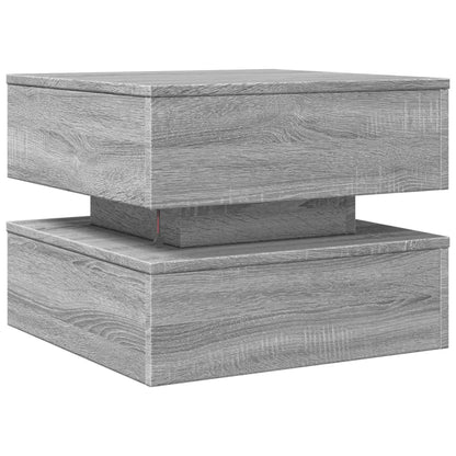 vidaXL Table basse avec lumières LED gris sonoma 50x50x40 cm