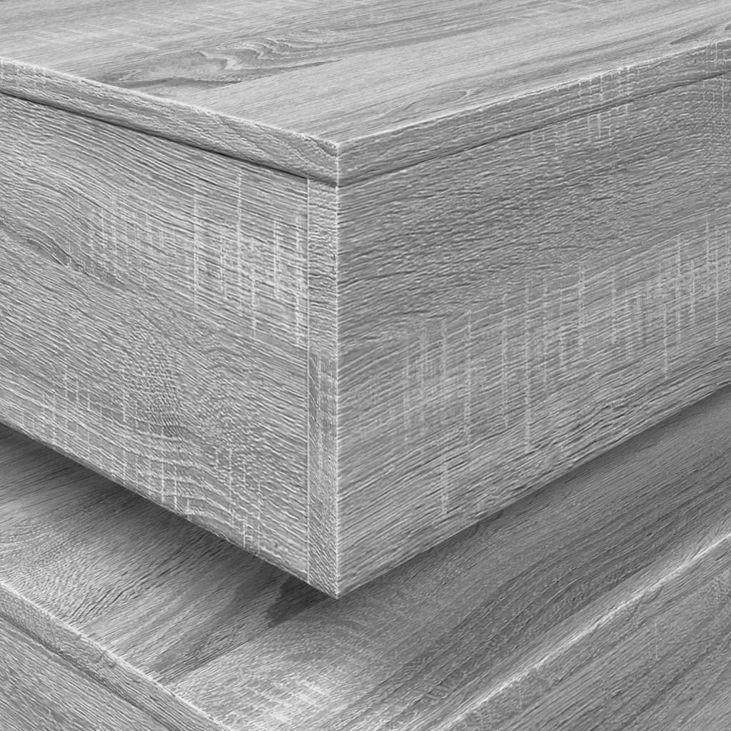 vidaXL Table basse avec lumières LED gris sonoma 50x50x40 cm