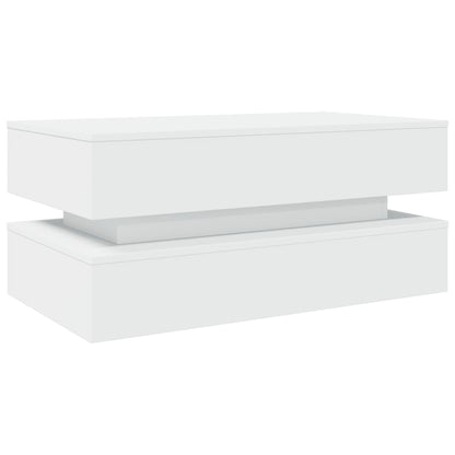 vidaXL Couchtisch mit LED-Leuchten Weiß 90x50x40 cm