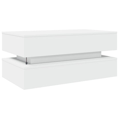 vidaXL Couchtisch mit LED-Leuchten Weiß 90x50x40 cm