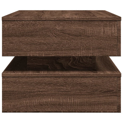 vidaXL Couchtisch mit LED-Leuchten Braun Eichen-Optik 90x50x40 cm